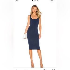 Carlina Square Neck Dress in Navy Blue